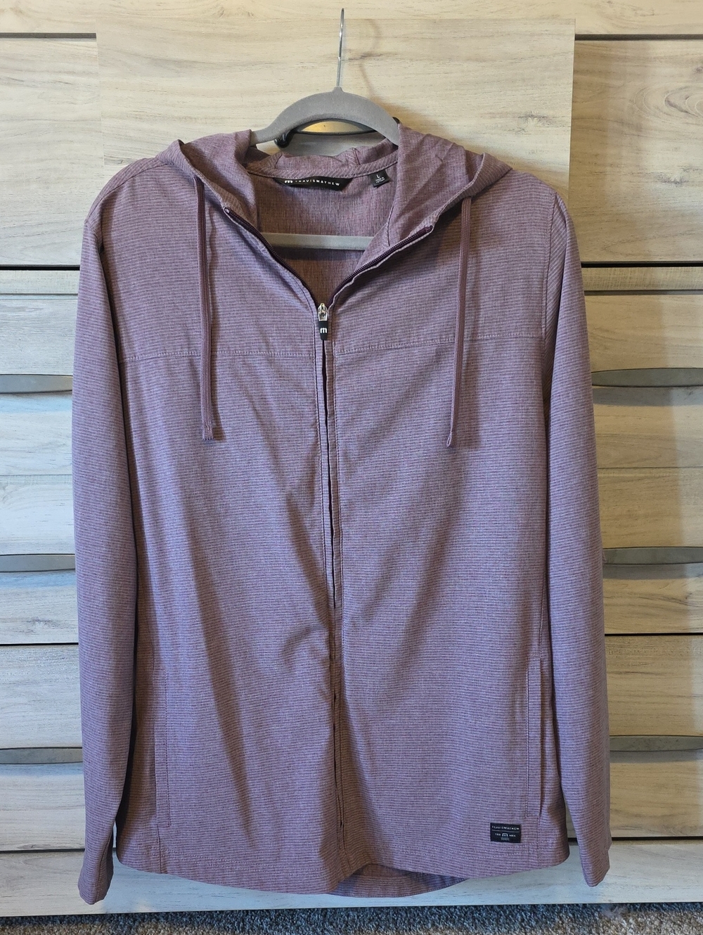 Travis Mathew Men's Heather Mauve Full Zip Hoodie